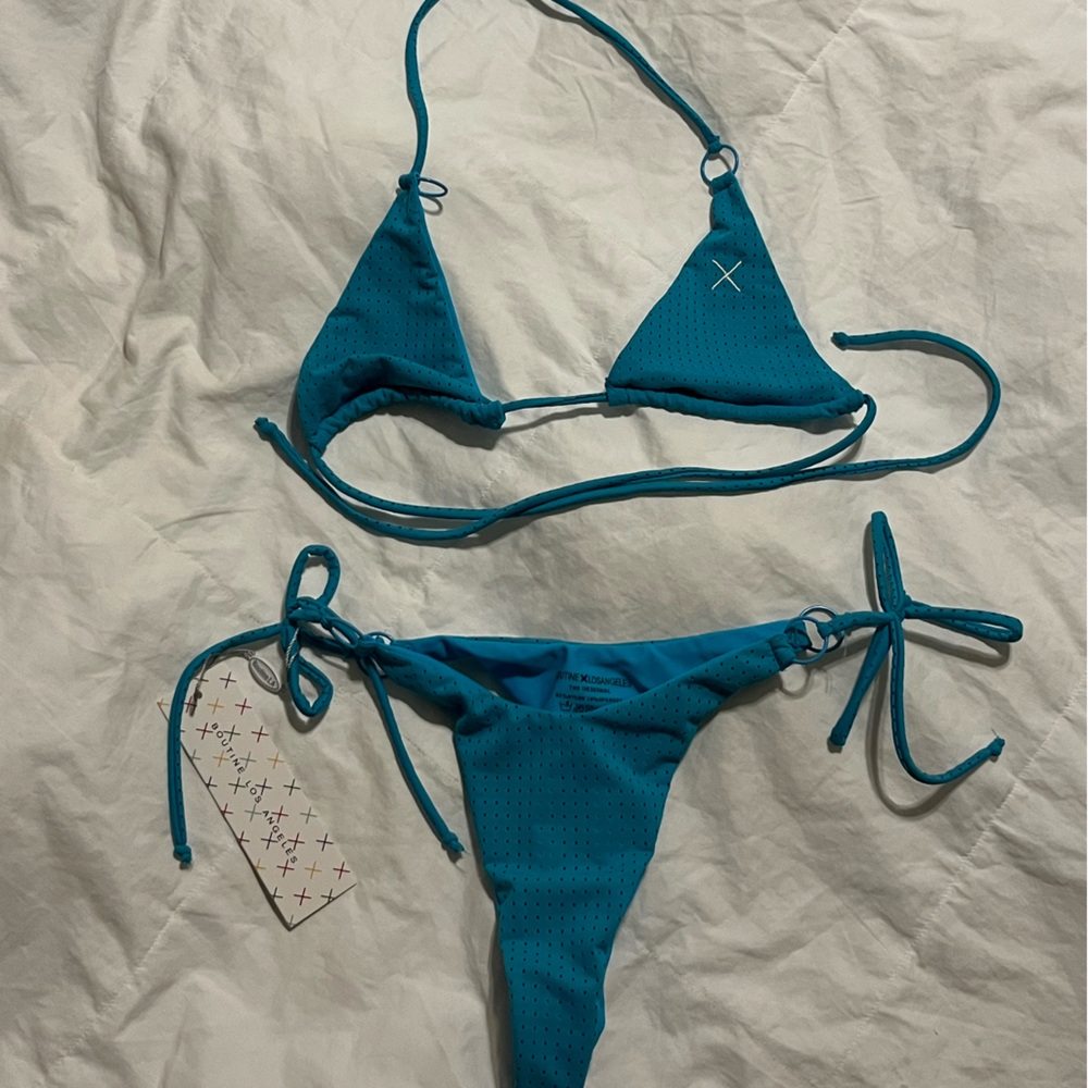 Blue Cheeky Bikini Set